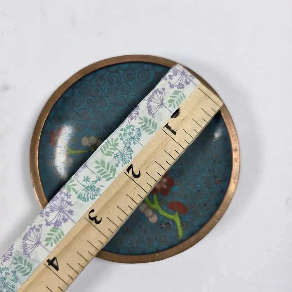 2 Vintage Chinese Cloisonne Floral 3
